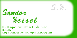 sandor weisel business card